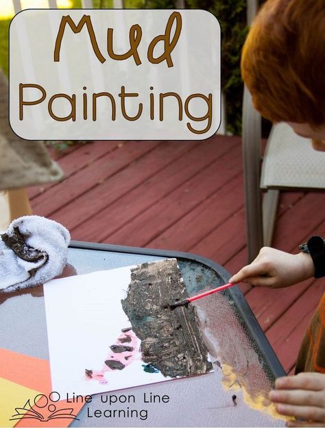 Take art outside this spring and summer by painting with mud! This picture-book inspired activity is messy as well as fun. Mud Painting, Preschool Outdoor Activities, Art Outside, Mud Paint, Outdoor Learning Activities, Kid Life, Homeschool Board, Nature School, Nature Walk