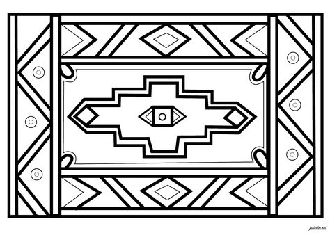 Esther Mahlangu, African Coloring Pages, Geometric Coloring Pages, African House, Native American Patterns, Painting Templates, Abc For Kids, South African Artists, African Artists