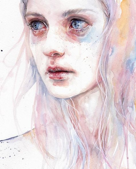 Agnes Cecile Watercolor, Unsaid Things, Agnes Cecile, Watercolor Art Face, Artwork Collection, Watercolour Ideas, Watercolor Portrait Painting, Watercolor Art Diy, Watercolor Art Paintings