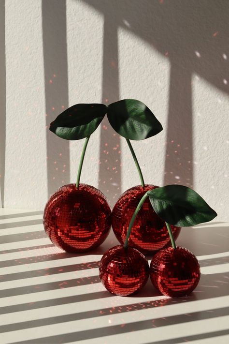 aesthetic red room, cherry decor, cherry room decal, cherry room decor, cherry room decor aesthetic, cherry room decor diy, cherry room decor wall art, cherry room decorations, fruit red decor, fruit room decor, red room decor, red room decorations Disco Cherry, Red Room Decor, Disco Decorations, Maximalist Design, Funky Decor, Red Decor, Red Rooms, Large Living Room, Disco Ball