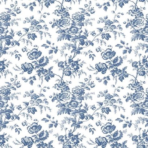 Kravet Design - W4243-5 | Kravet Toile Wallpaper, Floral Toile, York Wallpaper, Blue Toile, Wallpaper For Sale, Navy Wallpaper, York Wallcoverings, Motif Vintage, Blue And White Floral