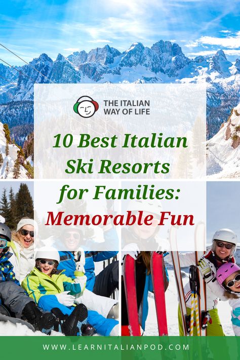 Explore the snowy slopes of Italy with your loved ones at the best Italian ski resorts for families! 🎿❄️ With options catering to varied skill levels and providing exciting adventures for all ages, these resorts ensure that your family ski vacation is filled with joy, laughter, and unforgettable memories. Glide through our list of the top 10 family-friendly ski destinations and embark on a delightful winter getaway in Italy! #ItalianSkiResortsForFamilies #FamilySkiResortsInItaly Livigno Italy Skiing, Skiing Italy, Family Ski Vacation, Ski Destinations, Family Ski, Winter Resort, Skiing Lessons, Ski Family, Best Ski Resorts