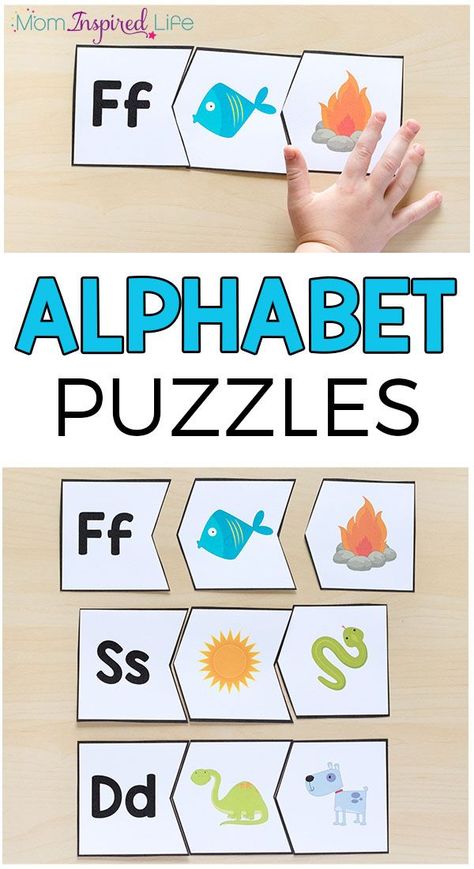 Alphabet puzzle activity for learning letters in preschool and kindergarten. Zoo Phonics, Abc Puzzle, Alphabet Puzzle, Puzzle Activity, Abc Activities, Alphabet Puzzles, Preschool Literacy, Alphabet Crafts, Alphabet Activities Preschool