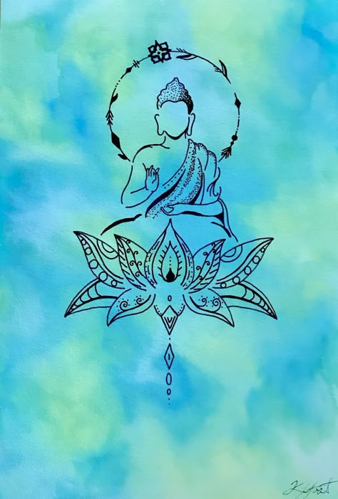 Buddha Painting Aesthetic, Drawing Ideas Buddha, Budha Painting Water Colour, Sketch Of Buddha, Buddha Art Painting Watercolors, Buddha Painting Watercolor, Buddha Line Drawing, Spiritual Mandala Art, Bhudha Image Hd Wallpaper