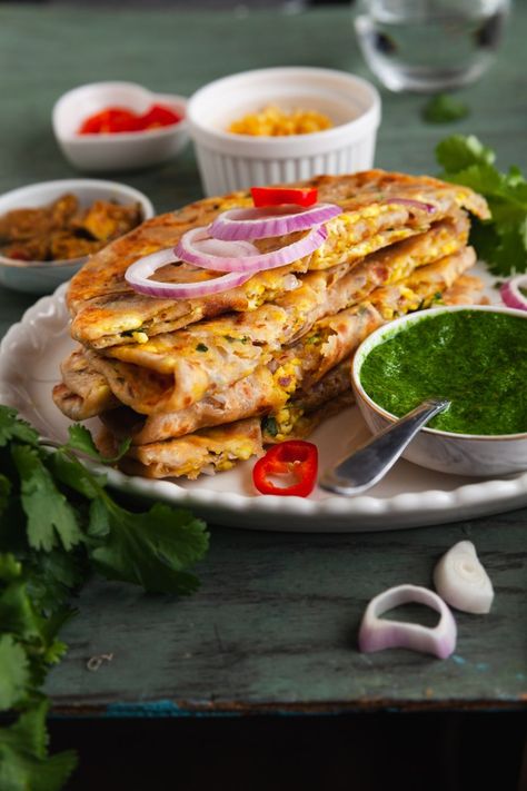 Stuffed Paneer Paratha - Sinfully Spicy Indian Paratha, Heavy Meals, Paneer Paratha, Indian Fast Food, Food Shoot, Afternoon Lunch, Indian Breads, Indian Food Photography, Indian Meals