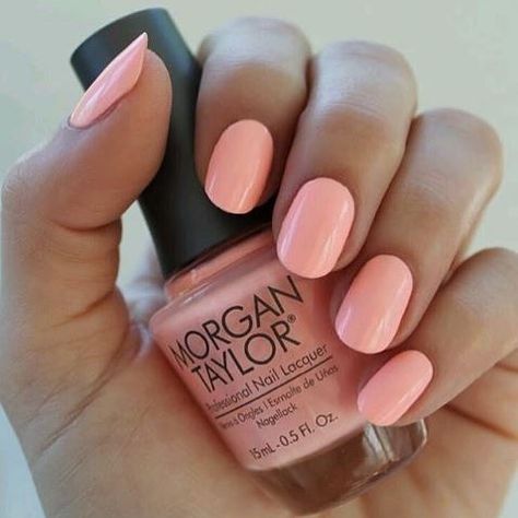 She’s pretty as a peach with this light coral crème! Color Show Nail Polish Colors Summer, Orange Nail, Summer Nail Polish, Peach Nails, Purple Nail, Morgan Taylor, Cute Summer Nails, Summer Nails Colors, Nail Designs Summer