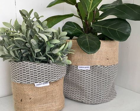 Classic Rattan Hessian Planter Bag Exterior Paint Combinations, Soap Dispenser Design, Coffee Table Plants, Flower Shop Decor, Diy Rope Basket, Planter Bags, Plant Goals, Diy Kitchen Storage, House Plants Indoor