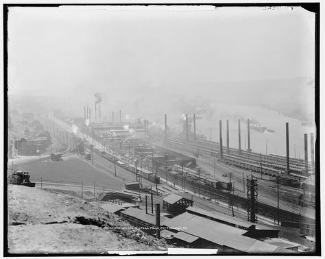 Jones and Laughlin steel mills, Pittsburgh, PA Pittsburgh Neighborhoods, Pennsylvania History, Beaver Falls, Vintage Pittsburgh, Pittsburgh City, Steel Mill, Early Photos, Historic Photos, Steel City