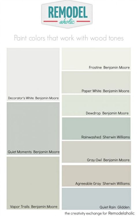 Paint colors that work well with wood trim and floors. Don't make these common paint mistakes! Almost White Green Paint, Colors With Wood Trim, Paper White Benjamin Moore, Decorators White Benjamin Moore, Classy Man, Gray Paint Colors, Interior Paint Colors Schemes, Choosing Paint Colours, Choosing Paint