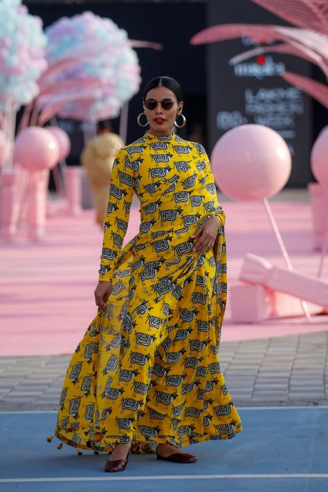 Masaba Prints Design, Prints Design, Vogue India, Lakme Fashion Week, Pattern Art, Fashion Week, Print Design, Long Sleeve Dress, Dye