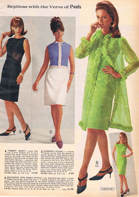 Aldens Catalog, 60s Fashion Trends, Vintage Catalog, Superstar Barbie, Groovy Fashion, Baby Doll Clothes Patterns, 1960 Fashion, Swinging 60s, 60s And 70s Fashion