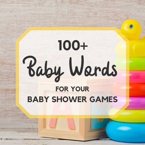 Ultimate List of 100+ Baby Words List: Baby Shower Pictionary, Charades & Bingo Words Baby Shower Pictionary, Pictionary Word List, Charades Words, Baby Shower Charades, Pictionary Words, Chelsea Baby, Words List, Baby Shower Wording, Baby Bingo