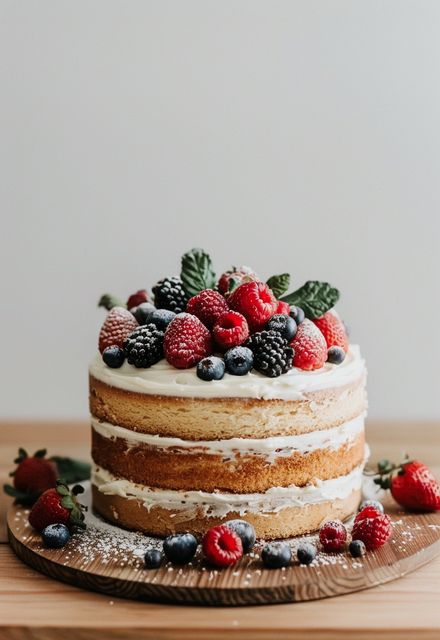 Learn How to Cook Naked Cake Recipe For Free | Recipes You'll Love, Made Easy! Naked Cake Decoration, Naked Cake Ideas, Naked Cake Birthday, Naked Birthday Cake, Trendy Recipes, 4 Cake, Christmas Cake Designs, Birthday Dinner Party