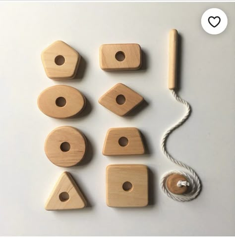 Eye Activities, Lacing Toy, Shapes For Toddlers, Wooden Toys Diy, Geometry Shapes, Kids Gadgets, Handmade Wooden Toys, Cleaning Toys, Kids Wooden Toys