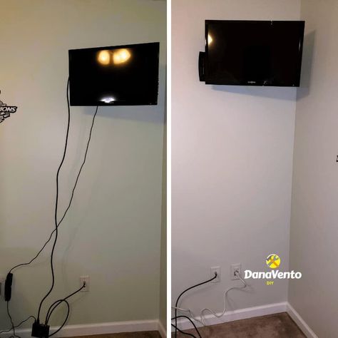 Hide Wires On Wall, Hiding Tv Cords On Wall, Hide Tv Cords, Tv St, Hide Tv Cables, Hide Tv, Television Wall, Tv Cords, Hanging Tv