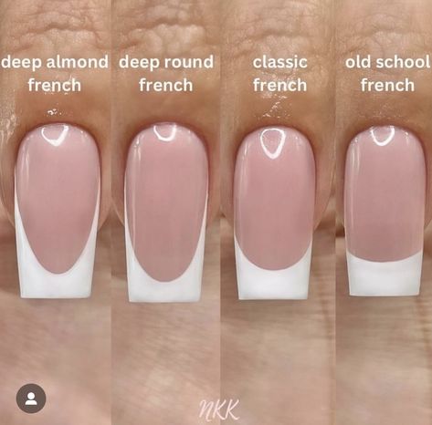 Types Of French Tips, How To Do French Tips, Classic French Nails, French Tips Nails, Classic French Tip, Tips Nails, Nail Types, Fake Nails Designs, Acrylic Nail Shapes