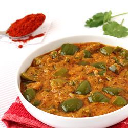 Capsicum Masala Curry        2 medium Green Capsicum (green bell peppers/shimla mirch) 2 teaspoons Coriander Seeds 1 tablespoon grated Dry Coconut 1 Dry Red Chilli 1 teaspoon Sesame Seeds 1/4 cup Roasted Peanuts 1/2 teaspoon Cumin Seeds (jeera) 1 medium Onion, finely chopped 2 cloves Garlic, crushed 1/2 teaspoon Red Chilli Powder (lal mirch) 1/4 teaspoon Turmeric Powder (haldi) 1/2 teaspoon Lemon Juice 1 teaspoon Sugar 2 tablespoons Cooking Oil Salt 3/4 cup Water Capsicum Curry Recipe, Capsicum Recipes, Veg Curry, Curry Recipes Indian, Veg Dishes, Vegetable Curry, India Food, Indian Food Recipes Vegetarian, Indian Cooking