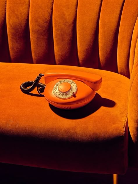 Orange Sofa, Velvet Couch, Orange Aesthetic, Photography Inspo, Still Life Photography, Old Hollywood, Color Inspiration, Be Still, Art Direction