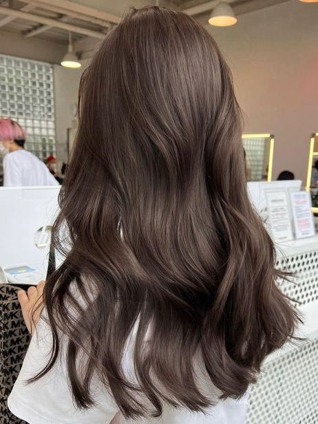 Korean ash brown hair color: dark Brown Hair Color Styles, Ashy Brown Hair, Cool Brown Hair, Natural Brown Hair, Rambut Brunette, Hair Color Asian, Ash Brown Hair Color, Brown Hair Shades, Korean Hair Color