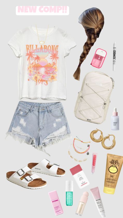 Preppy School Fits Summer, Athletic Spring Outfits For School, Flordia Outfits Ideas, Teen Summer Outfits 2024, Beachy Aesthetic Outfits For School, Beach Vibes Clothes, Teen Girl Outfit Ideas For School, Outfit Ideas For Summer Vacations, Preppy Summer School Outfits