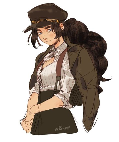 Person Holding Backpack Reference, Steampunk Design Character, Steampunk Clothes Drawing, 1800s Character Design, Journalist Character Design, Steampunk Dnd Character, Steampunk Drawing Characters, Steampunk Character Design Female, Steampunk Female Character