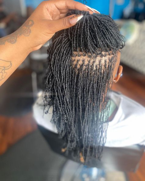 Relaxed Hair Locs, Locs On Relaxed Hair, Microlocs Inspiration, Balloon Gifts, Hair Locs, Micro Twists, Locs Styles, Braids Ideas, Sister Locs