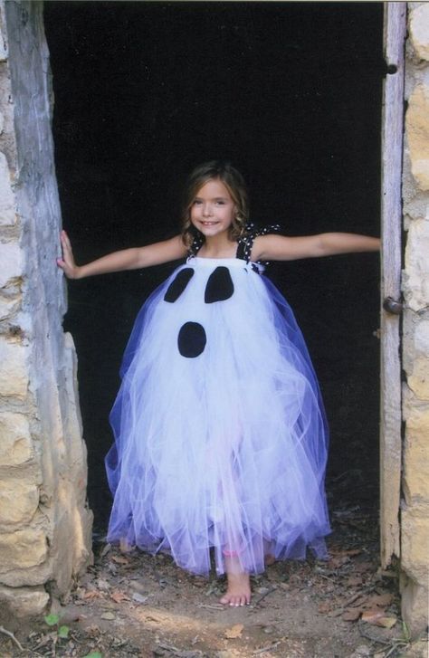 15 Coolest DIY Halloween Girls Costumes — Part 2 | Diy Halloween Girls, Diy Halloween Costumes For Girls, Halloween Tutu Dress, Tutu Dress Costumes, Halloween Tutu, Diy Kostüm, Ghost Costume, Fantasias Halloween, Dress Halloween Costume