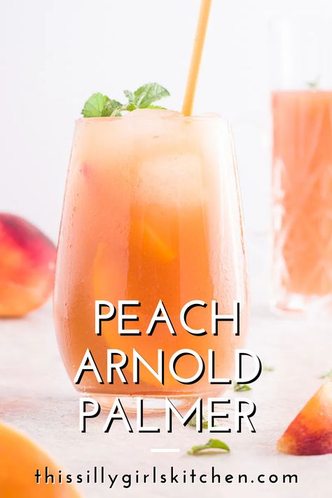 Peach Palmer Drink, Peach Arnold Palmer, Arnold Palmer Drink Non Alcoholic, Arnold Palmer Drink Alcohol, Arnold Palmer Recipe, Arnold Palmer Drink, Progressive Dinner, Summer Eats, Refreshing Summer Cocktails