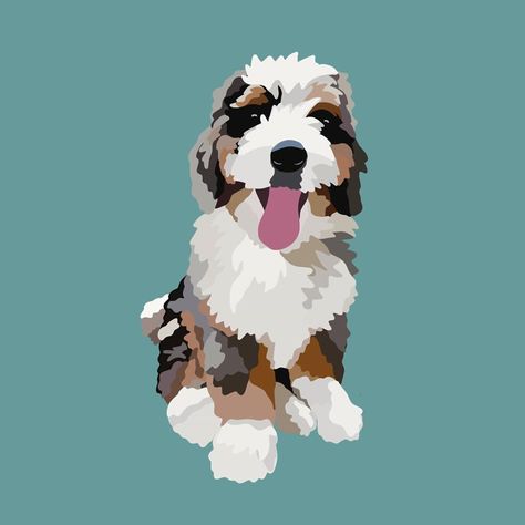 digitalprocreator shared a post on Instagram: “Custom for @samson_the__bernedoodle 🐶 Swipe to see original >> . #bernedoodle #bernedoodles…” • Follow their account to see 173 posts. Bernedoodle Illustration, Watercolor Bernedoodle, Saint Bernard Drawing Cartoon, Bernese Mountain Doodle, Bernese Mountain Dog Painting, Drawing Commissions, Dog Drawing, Digital Portrait, Post On Instagram