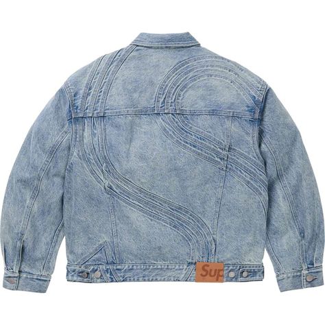 S Logo Denim Trucker Jacket - Shop - Supreme Luxury Garment-washed Denim Jacket For Fall, Luxury Washed Denim Jacket, Cotton Denim Jacket With Logo Patch, Supreme Jacket, Luxury Washed Denim Outerwear, Supreme Denim Jacket, Trucker Jacket, High Fashion Street Style, Denim Fashion