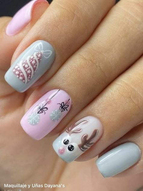 Snowman Nails, Unghie Sfumate, Cute Christmas Nails, Christmas Gel Nails, Christmas Nail Art Designs, Her Nails, Winter Nail Art, Festival Nails, Xmas Nails