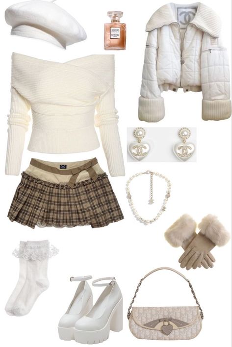 Everyday Outfits Coquette, Coquette Fashion Winter, Preppy 2000s Outfits, Winter Kawaii Outfits, Types Of Coquette, Winter Princess Outfit, Girly Outfits Winter, Coquette Ropa, Coquette Outfit Winter