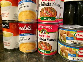 Chicken Tortilla Soup Dump Chicken Tortilla Soup, Campbells Fiesta Cheese Soup Recipes, Nacho Cheese Soup, Cheesy Chicken Tortilla Soup, Can Enchilada Sauce, Farmhouse Cooking, Easy Chicken Tortilla Soup, Tortilla Soup Easy, Chicken Tortilla Soup Crock Pot