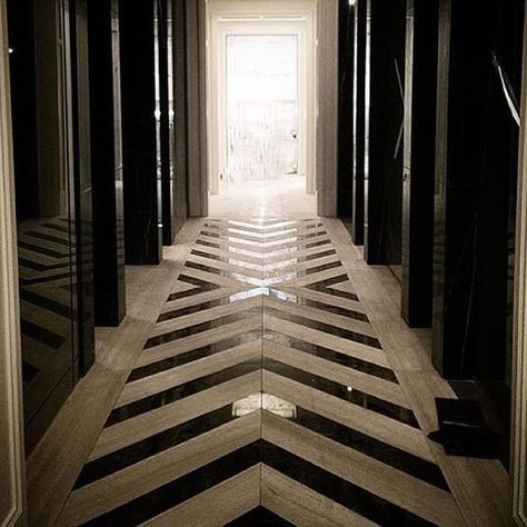 You May Want To Glam It Up :: The Art Deco Bathroom — House of Valentina Flooring Hallway, Floor Detail, Architecture Apartment, Floor Pattern Design, Flooring Pattern, Lift Lobby, Apartment Entrance, Pattern Stone, Foyer Flooring