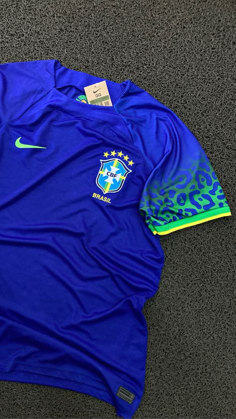 Brazil Blue Jersey, Brazil Clothes, Brazil Clothing, Brazil Soccer Jersey, Brazil Jersey, Brazil Shirt, Mens Fashion Week Street Style, Football Jersey Outfit, Jersey Soccer