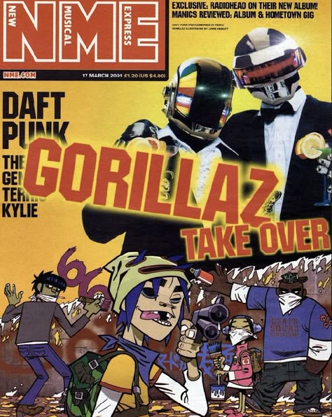 Nme Magazine, Monkeys Band, Gorillaz Art, Music Poster Design, Haikou, Rock Posters, Daft Punk, Vintage Poster Art, Art Collage Wall