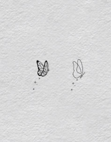 Small Matching Tattoos Three People, Butterfly Trio Tattoo, Dainty Trio Tattoos, Sister Tattoos For 3 Butterflies, Sister Tattoos For 2 Butterfly, Matching Sister Butterfly Tattoos, Small Matching Tattoos, Fairy Tattoo, Shoulder Tattoos For Women