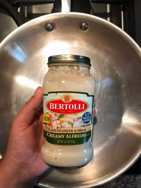 This easy Shrimp Alfredo recipe is one of my favorite 15 minute meals.  The best part is, it's a lighter version using one of this classic dish.  #itisakeeper #shrimp #alfredo #15minuterecipe Bertolli Alfredo Recipes Chicken, Alfredo Pasta Recipes With Jar Sauce, Bertolli Alfredo Recipes, Shrimp And Chicken Alfredo, Alfredo Pasta Recipes Easy, Easy Shrimp Alfredo Recipe, Creamy Shrimp Alfredo, Fetuccini Alfredo, Shrimp Alfredo Pasta Recipes