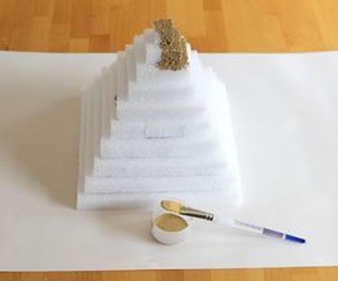 How to Make a Styrofoam Pyramid | eHow Pyramid Project Ideas, Pyramid School Project, Egypt Display, Escuela Aesthetic, Pyramid Project, Mayan Pyramids, Ancient Egypt Crafts, Egypt Lessons, Pyramid Model