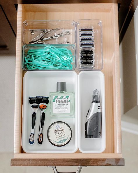 Men’s Drawer Organization Pro Organizer, Bathroom Drawer Organization, Drawer Organization, Bathroom Drawers, Drawer Organizers, The Men, Bathroom Organization, Getting Organized, Good Things