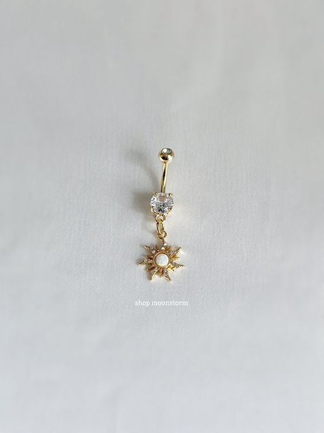 - 14g - 10mm bar - Surgical steel bar - 18k gold filled charm Belly Button Piercing Cute, Bellybutton Piercings, Belly Button Piercing Jewelry, Dope Jewelry Accessories, Belly Piercing Jewelry, Belly Button Jewelry, Pretty Jewelry Necklaces, Jewelry Cute, Belly Jewelry