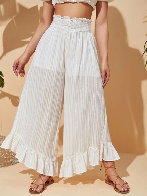 Cotton Palazzo Pants, Silk Kurti Designs, Cotton Pants Women, Summer Day Dresses, Summer Pants Women, Women Bottoms, Fashion Design Patterns, Wide Leg Palazzo Pants, Kids Summer Fashion