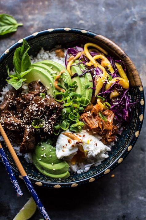 Korean Bulgogi BBQ Steak Bowls. | Half Baked Harvest | Bloglovin’ Steak Bowls, Koreansk Mad, Grain Bowl Recipe, Korean Bulgogi, Bbq Steak, Plats Healthy, Munnar, Bulgogi, Half Baked Harvest