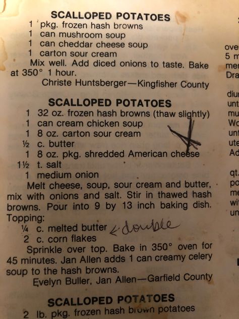 Scalloped Potatoes Recipes, Scallop Potato, Augratin Potatoes, Easter Lilly, Bird Bath Planter, Chicken Thighs Mushrooms, Hand Written Recipes, Scalloped Potato, Scalloped Potatoes And Ham