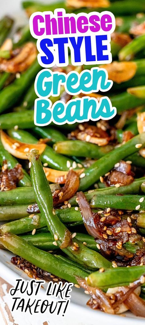 Garlic Chinese Style Green Beans - side dishes #sidedishes