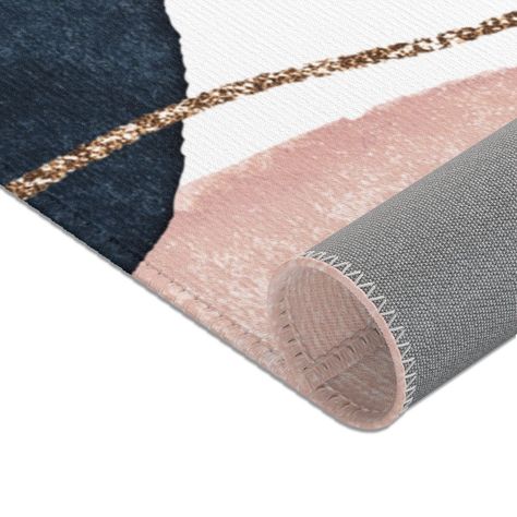 ❤️ Dress up your home, office, apartment floors with our beautifully printed abstract art, blush pink, navy and gold boho chic area rugs. ❤️ Available in 3 sizes, this durable area rug features hemmed edges and a coated backing. .: 100% Polyester Chenille .: Hemmed edges .: Underside of the rug is grey in color ✔ All of our products are printed and shipped in the USA. ✔ Processing Time: 3-5 Business days (before shipping), during busy holiday seasons, production may take slightly longer. ✔ Shipp Navy Blue And Pink Area Rug, Pink Navy Gold Office, Navy And Rose Gold Bedroom, Pink And Navy Office, Navy Office Decor, Navy And Gold Office, Boho Chic Apartment, Blush Pink Office, Pink And Gold Office