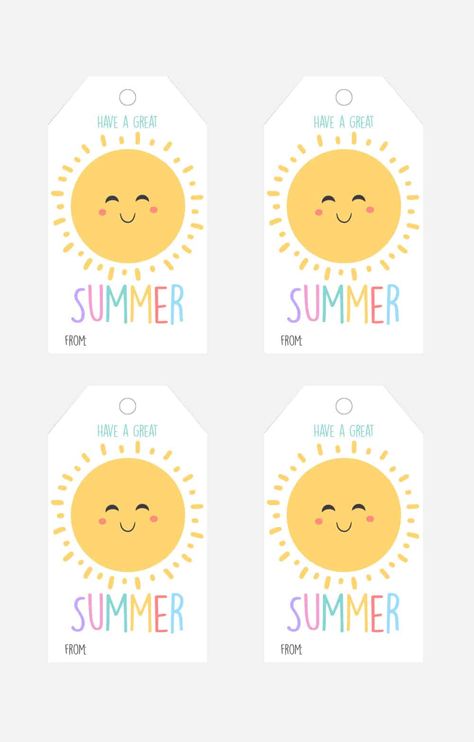 Have A Cool Summer Printable Tag, Free End Of Year Gift Tags, Buckets Of Fun Printable Tags Free, Free End Of School Year Printables, End Of School Year Gift Tags Free Printable, Free Printable Gift Tags For Teachers, End Of Year Gift Tags For Students Free, Summer Gift For Students, Teacher Summer Gift Tags Printable Free