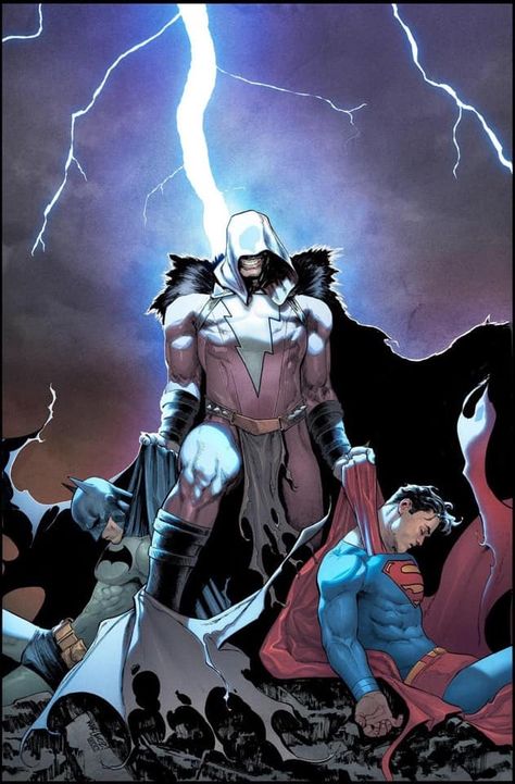 Shazam Who Laughs Shazam Comic, Shazam Dc Comics, Dark Multiverse, Superman Comic Books, Superman 2, Captain Marvel Shazam, Dc Comics Wallpaper, Black Adam, Superman Art