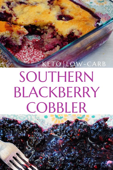 Blackberry Cobbler Keto, Low Carb Cobbler, Low Carb Blackberry Cobbler, Blackberry Keto Dessert, Healthy Blackberry Desserts, Keto Cobbler Recipes, Low Carb Blackberry Recipes, Blackberry Recipes Keto, Keto Cherry Cobbler