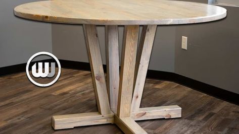 How to Build a Round Pedestal Dining Table Diy Round Dining Table Base, Diy Round Table Base, Pedestal Table Diy, Diy Pedestal Table, Diy Round Dining Table, Dinning Table Diy, Pedastal Table, Diy Pedestal, Build A Table